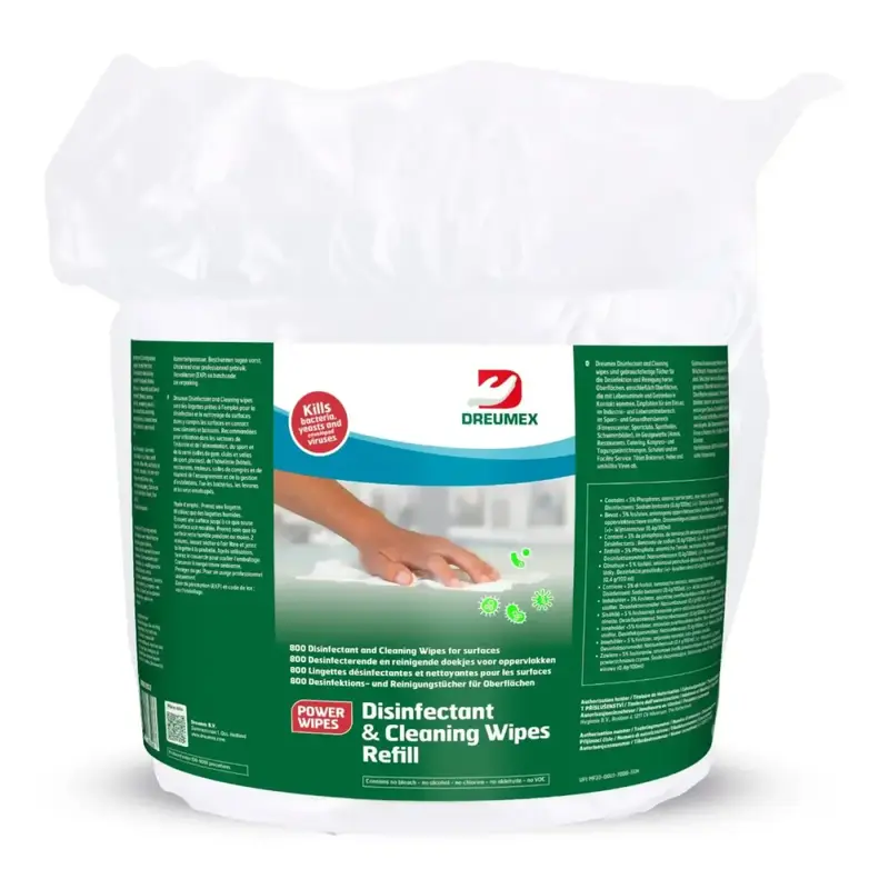 Recharge de lingettes désinfectantes et nettoyantes DREUMEX Recharge avec 800 lingettes