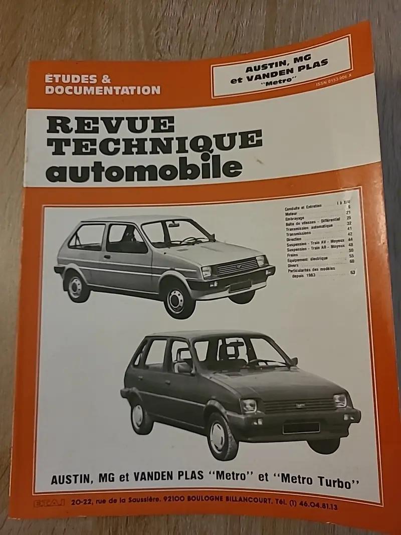 Revue Technique Auto AUSTIN MG METRO RTA de 78 pages (Liv87)