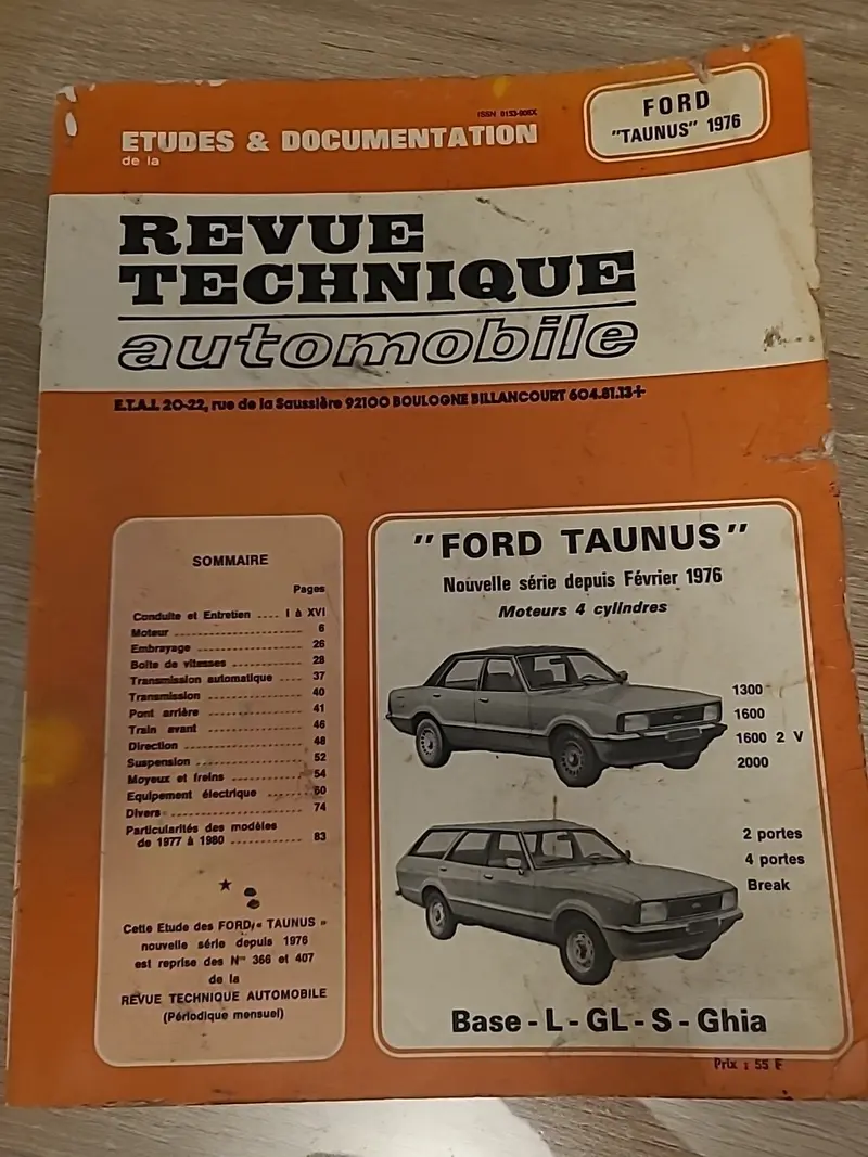 Revue Technique Auto Ford Taunus RTA de 94 pages (Liv105)