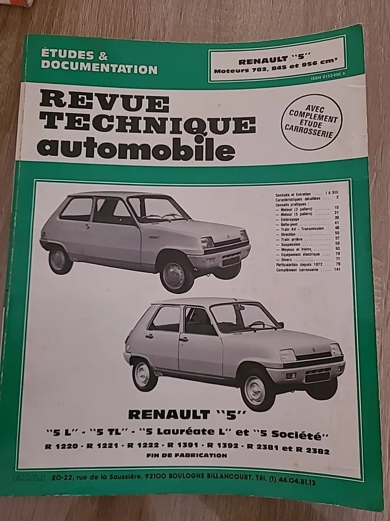 Revue Technique Renault 5 RTA de 148 pages (Liv33)