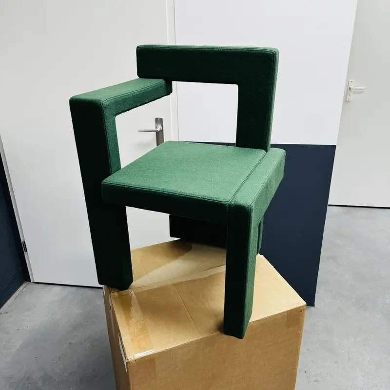 Rietveld Chaise Steltman Gauche Vert Rembourré - Neuf Outlet