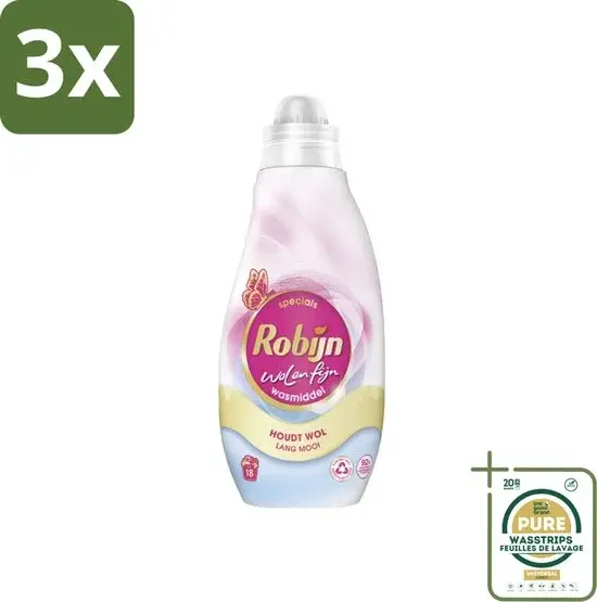 Robijn Spécial Laine & Textiles délicats Lessive liquide 3x - Nouveauté Outlet