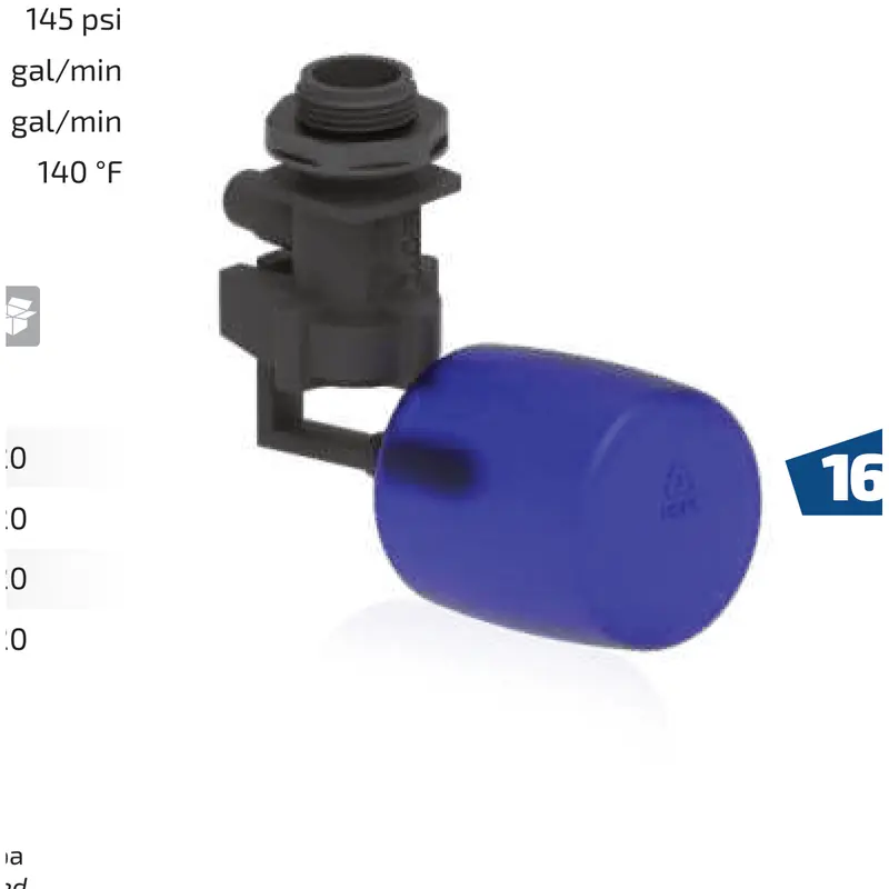 Robinet à flotteur en plastique FV1-H