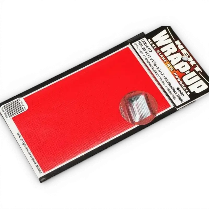 "Rouge" Autocollant lentilles phares "3D reel" 130x75mm Carrés moyen
