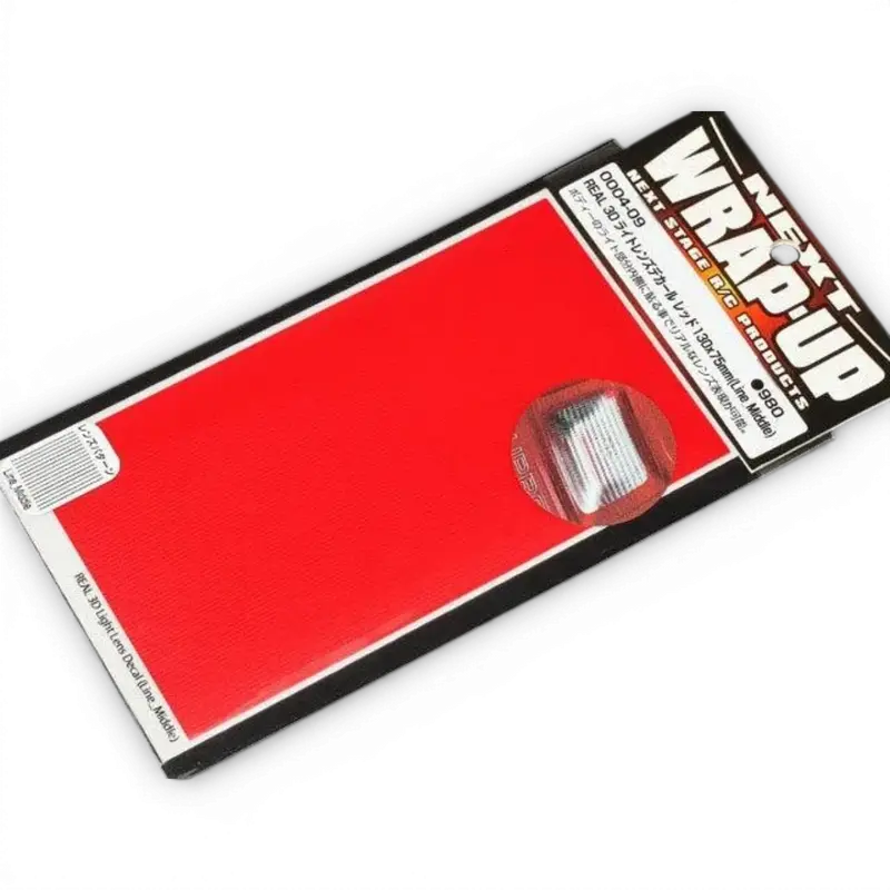 "Rouge" Autocollant lentilles phares "3D reel" 130x75mm lignes moyenne