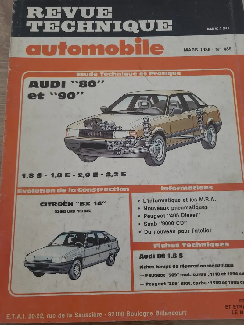 RTA Revue Technique Automobile Audi 80 Et 90 Essence 1988 (Liv221)
