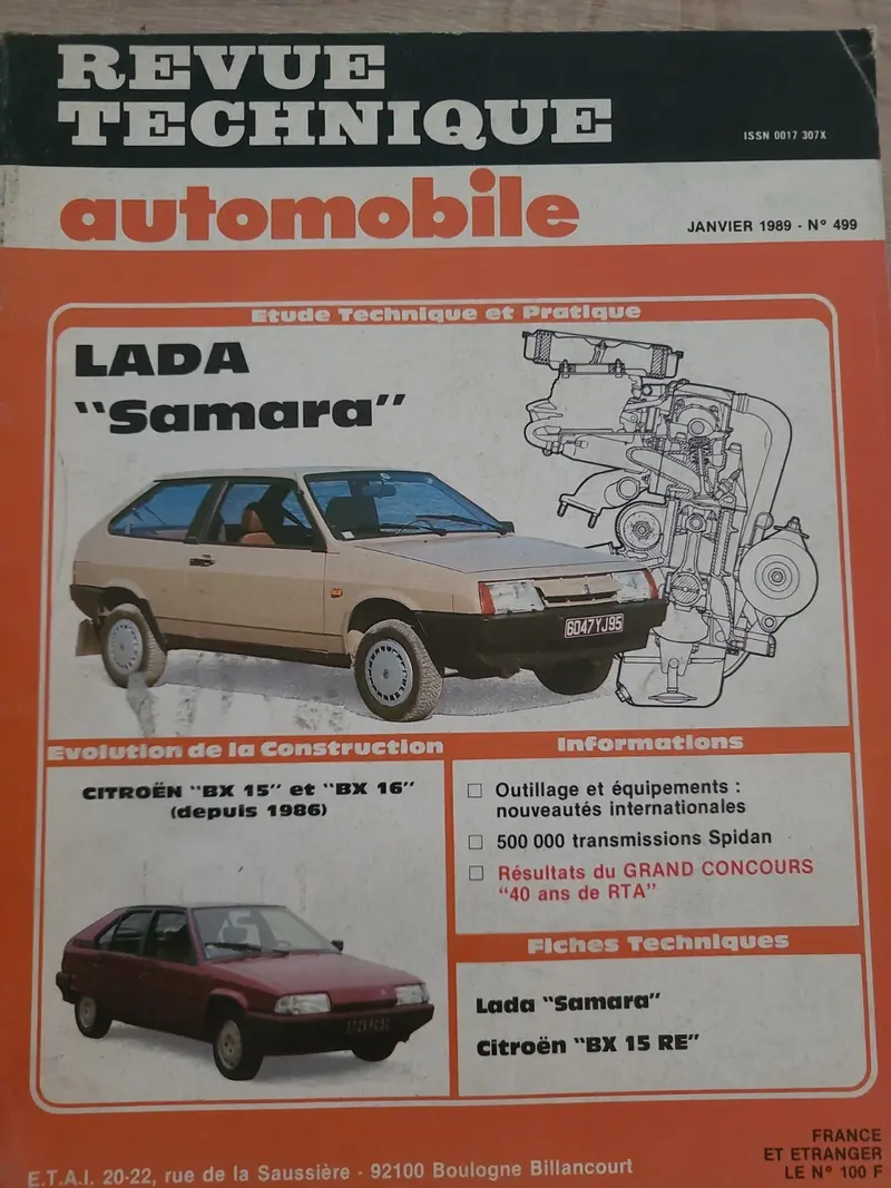 RTA Revue Technique Automobile Lada Samara 1989 (Liv219)