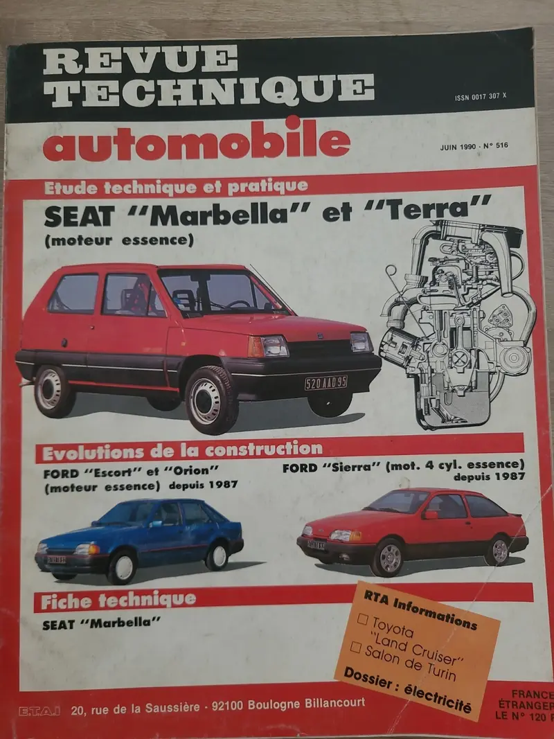 RTA Revue Technique Automobile Seat Marbella 1990 (Liv182)