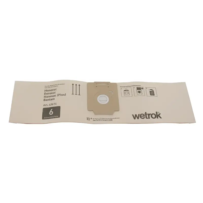Sac filtre en papier Wetrok Comfort Monovac Durovac 6 litres lot de 10