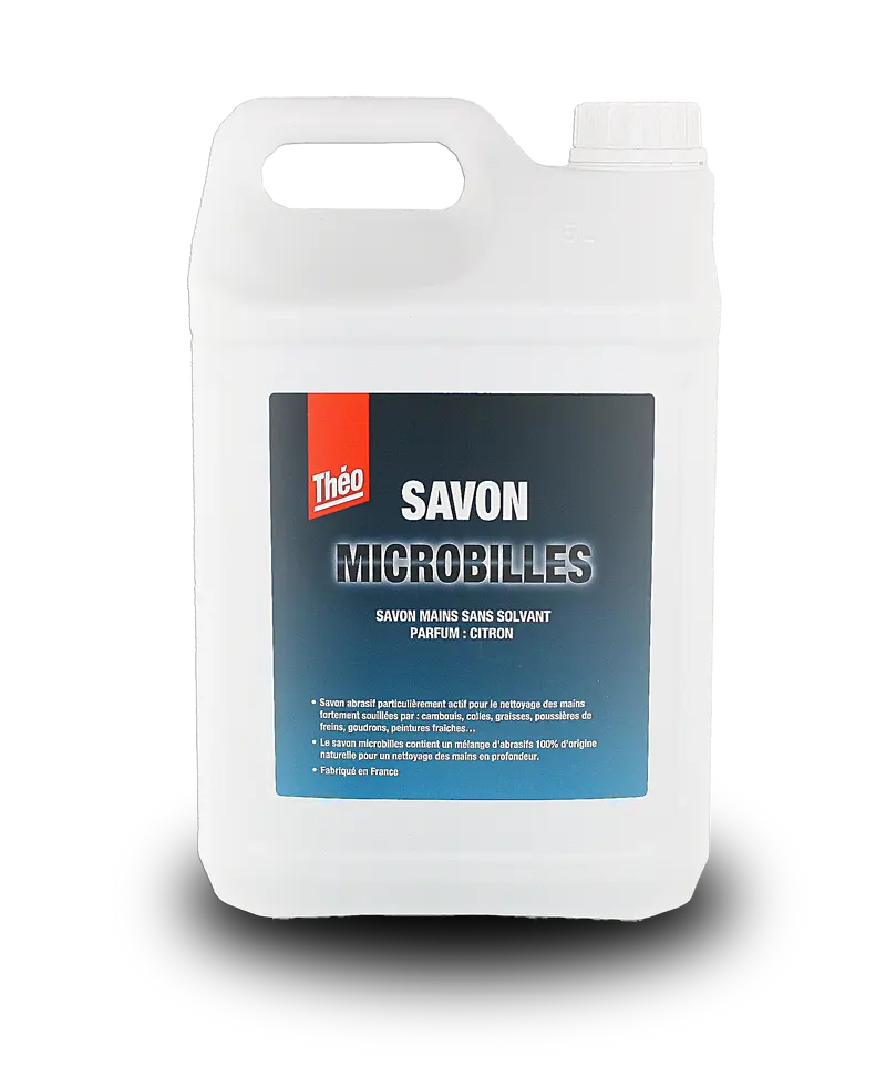 Savon Microbilles Mains 5L Sans Solvant Avec Pompe Intégrée | Parfum Citron - Format Economique 5L