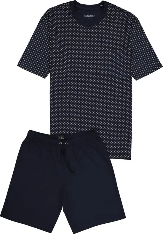Schiesser | Pyjama court à pois bleu | Homme | 5XL