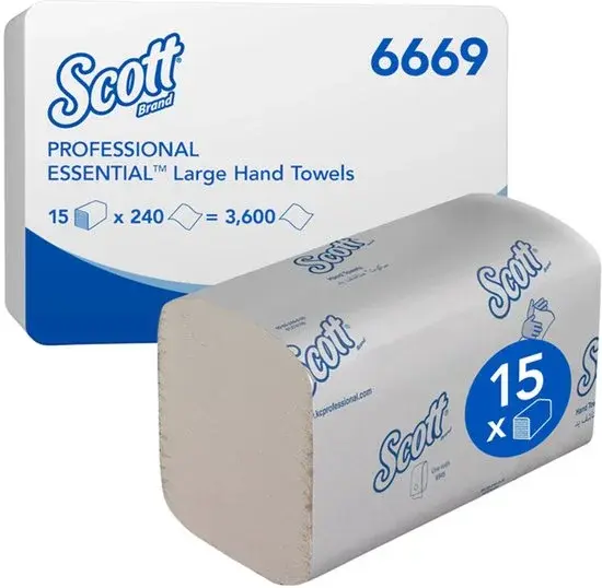 Scott 6669 Essuie-mains pliés 1 épaisseur 20x32cm Blanc - Nouvelle prise de courant
