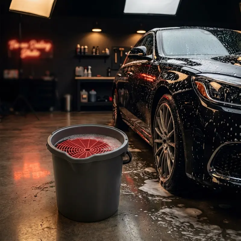 Seau de lavage + grille anti-swirl – la saleté reste au fond