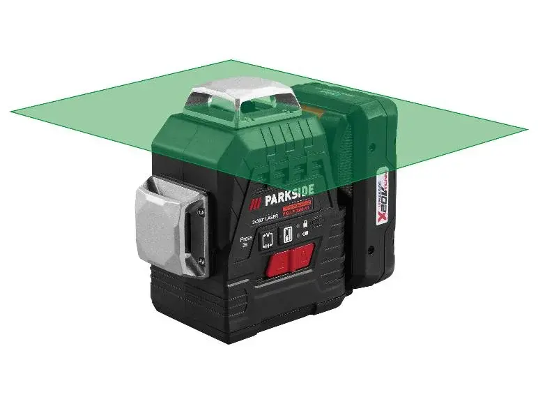 Set niveau laser en croix sans fil PKLLP 3360 A1 + batterie + chargeur, 20 V
