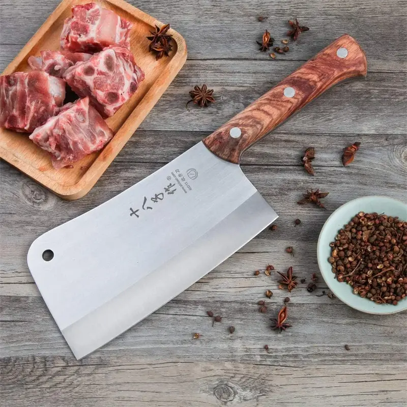 SHI BA ZI ZUO S220-2 Couteau de boucher robuste 1000g - Nouveau Outlet