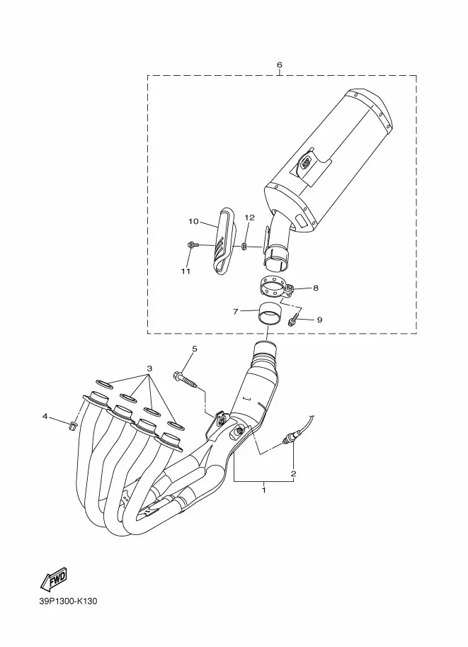SILENCIEUX D'ECHAPPEMENT COMPLET YAMAHA FZ8 2011