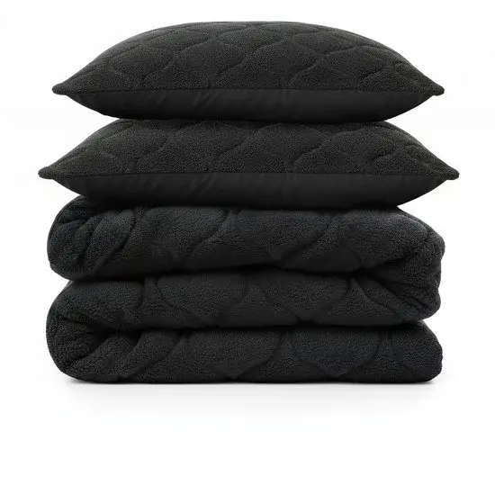 Sleeptime Housse de couette Teddy 2 en 1 240x200 Noir - Nouvelle promotion