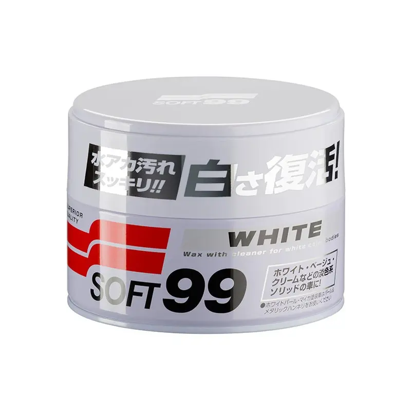 Soft99 White Wax — Cire Synthétique Carnauba Voitures Blanches | 350g