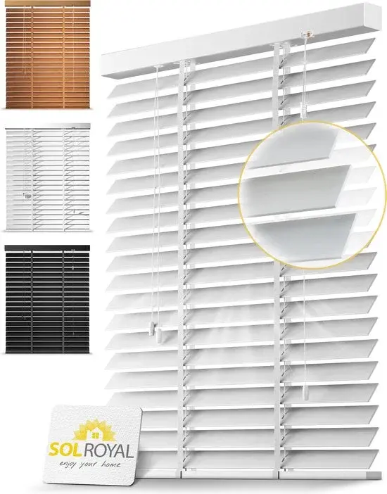 Sol Royal BE5 Houten Jaloezieën Wit 90x250 - Nieuw Outlet