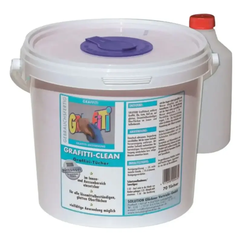 SOLUTION-Glöckner Lingettes anti-graffiti 70 pièces + liquide d'imprégnation