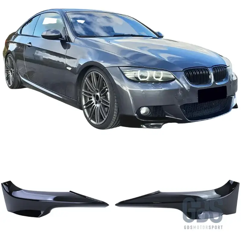Splitters rajout pare-choc avant Pack M BMW E92 E93 Phase 1 Noir Brillant