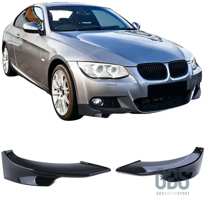 Splitters rajout pare-choc avant Pack M BMW E92 E93 Phase 2 LCI Noir Brillant