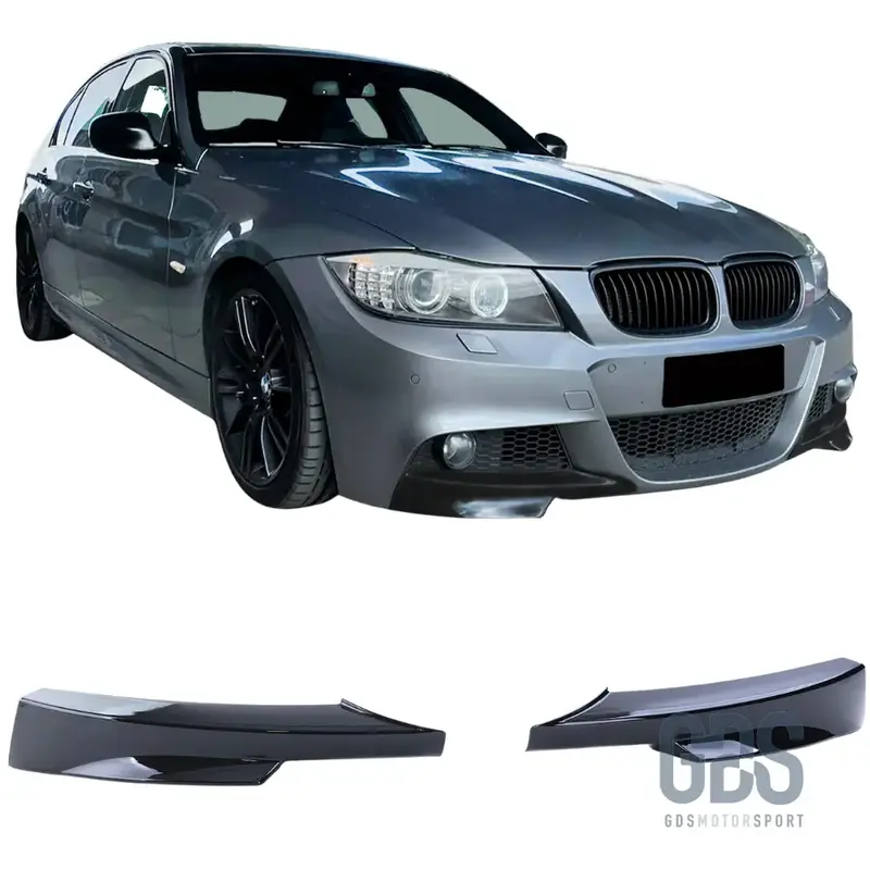 Splitters Rajouts Pare-Choc Avant Pack M BMW Série 3 E90/E91 Phase 2 LCI Noir Brillant