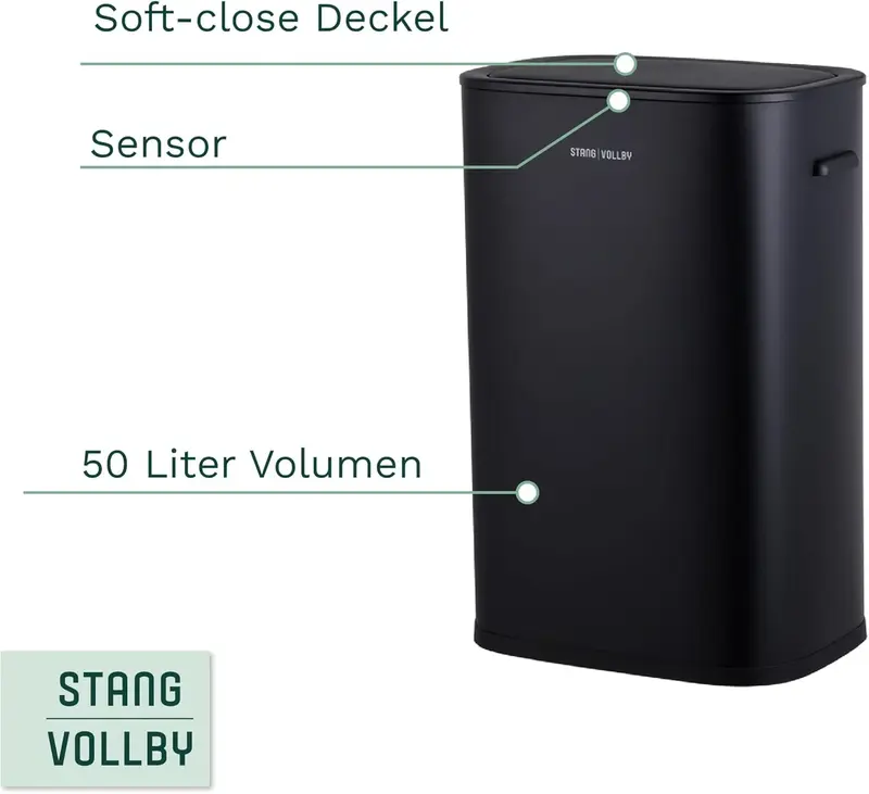 STANGVOLLBY Système de tri des déchets Noir 50L - Nouveau Outlet