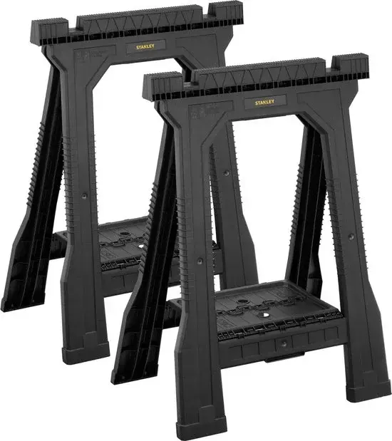 STANLEY Chevalet de Sciage Pliable Plastique Noir - Nouveau Outlet