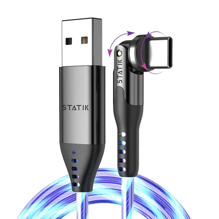 Statik - Câble Téléphone Lumineux - Powerpivot Cable Globright Usb-A To Usb-C - 1M