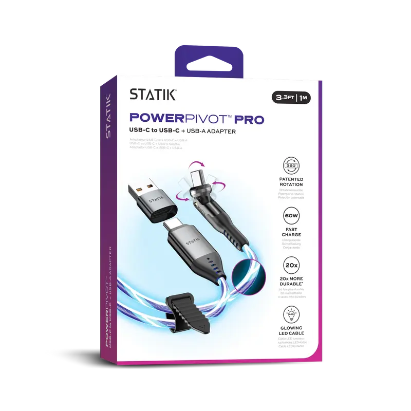 Statik - Câble Téléphone Lumineux - Powerpivot Globright Pro Usb-C To Usb-C - 1M