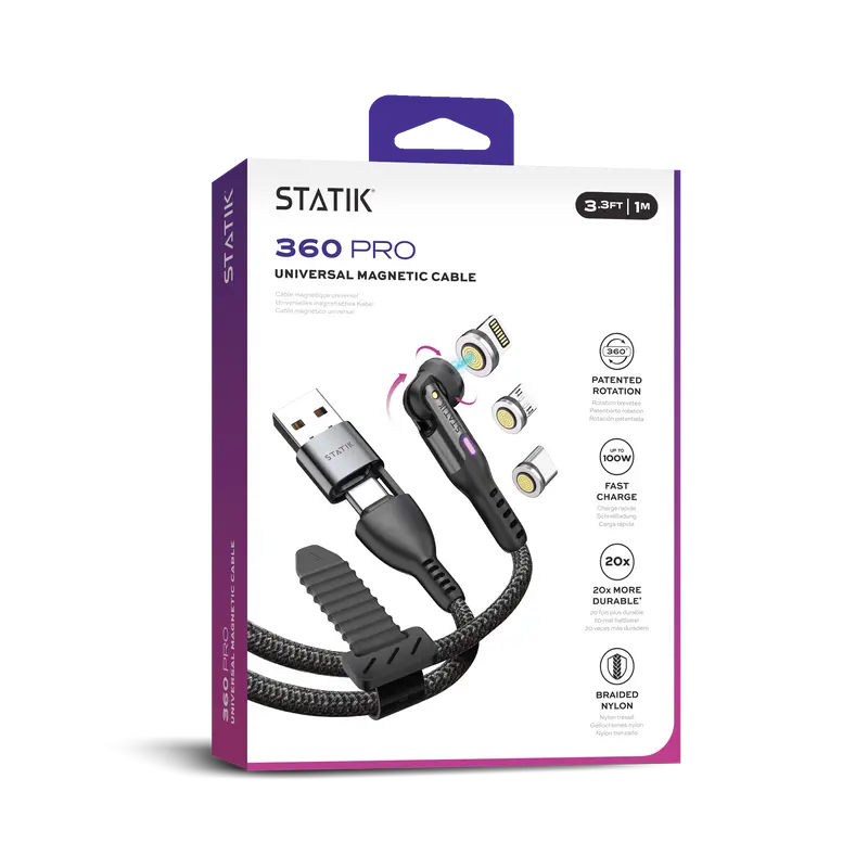 Statik - Câble Téléphone Multi-embouts - Statik 360 Pro Cable 2.0 - Plusieurs Tailles