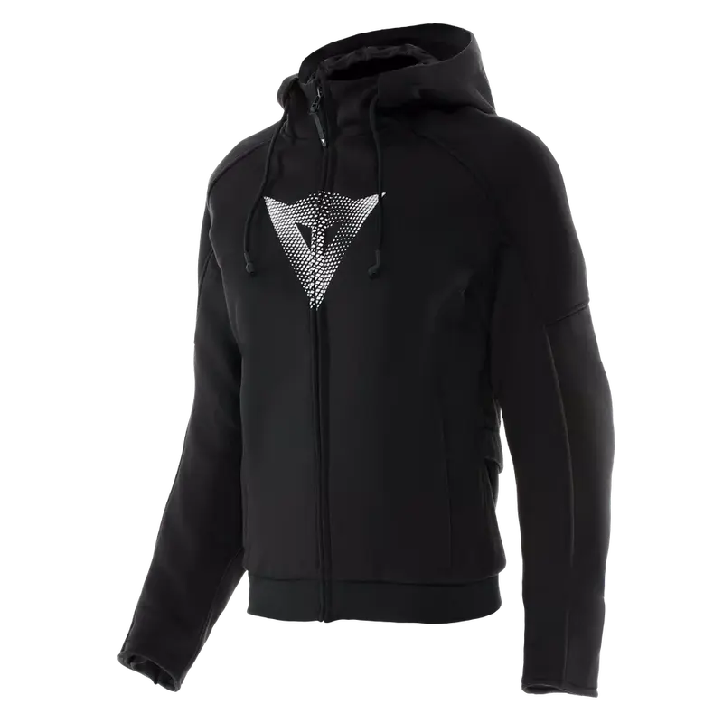 SWEAT A CAPUCHE ZIPPE MOTO DAINESE FEMME DAEMON-X SAFETY NOIR BLANC