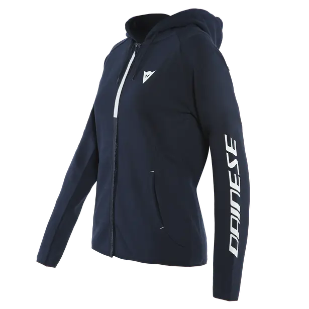 SWEAT ZIPPE DAINESE PADDOCK LADY FULL NOIR IRIS BLANC