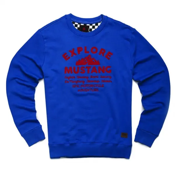 SWEATSHIRT  ROYAL ENFIELD MUSTANG BLEU