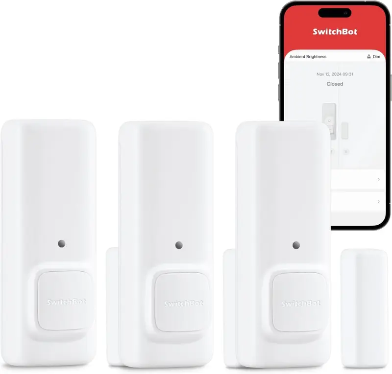 SwitchBot Détecteur de contact de porte et de fenêtre - Système de sécurité sans fil - Détecteur d'interrupteur de porte et de fenêtre avec alarme - Ajoutez un hub SwitchBot (3)