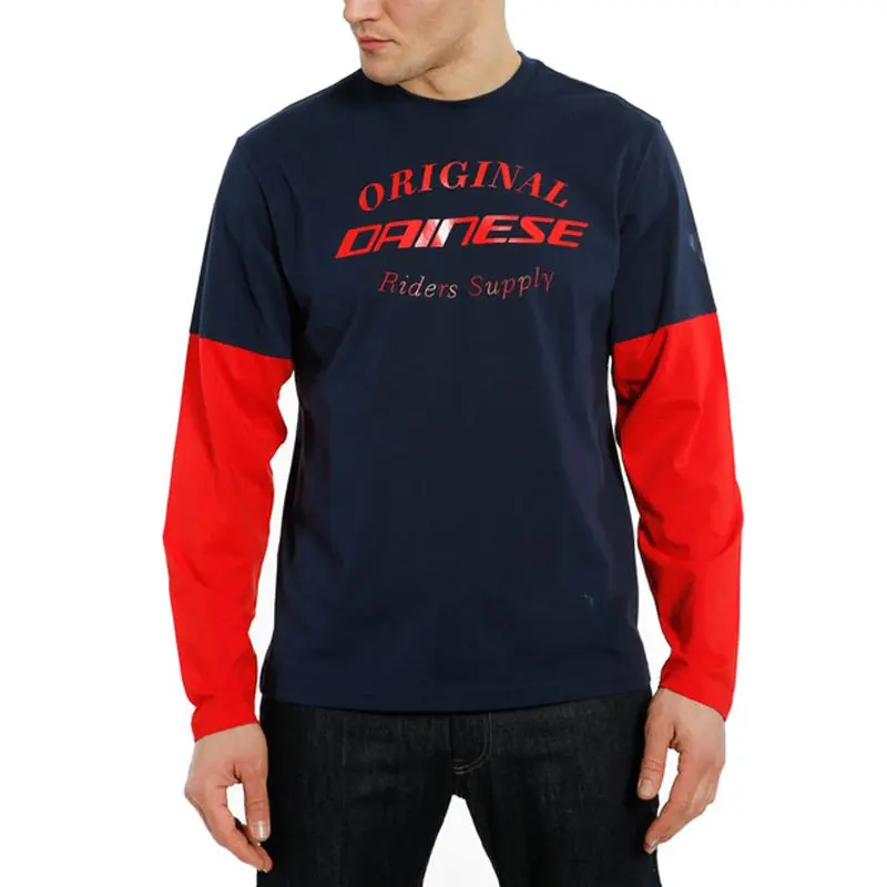 T-SHIRT DAINESE PADDOCK NOIR IRIS ROUGE