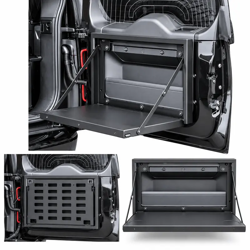 Table Rabattable en Acier pour Porte Arrière Land Rover Defender 2019+ - RUUUD