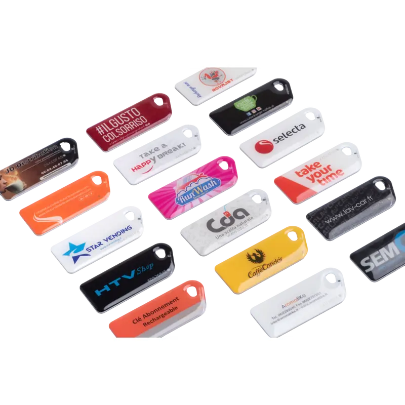 Tags RFID Eurokey Next | Mifare 1K | 23 × 56 mm | lot de 200 bleus