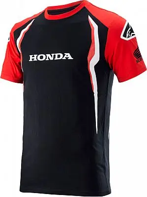 TEE SHIRT ALPINESTARS HONDA ROUGE NOIR
