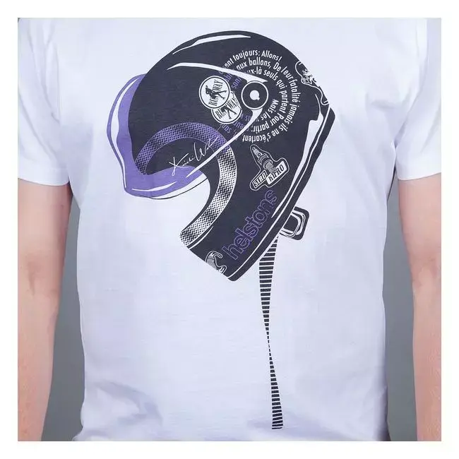 TEE SHIRT HELSTONS FULL FACE COTON BLANC