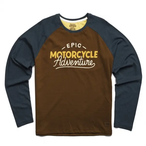 TEE SHIRT MANCHES LONGUES ROYAL ENFIELD EPIC HENLEY  MARRON