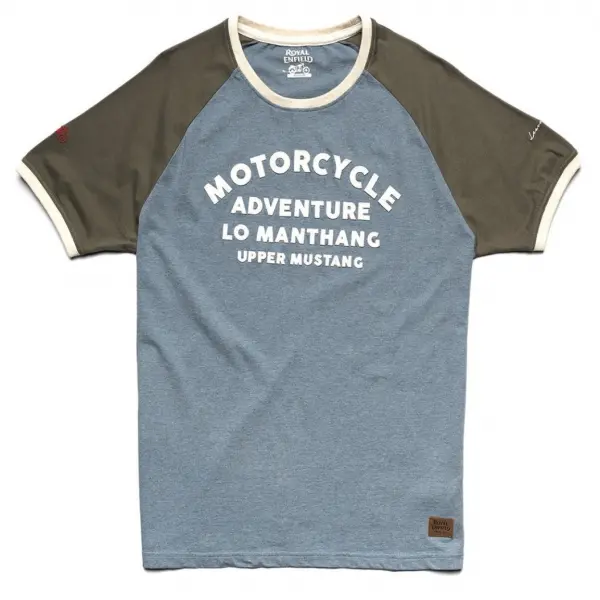 TEE SHIRT ROYAL ENFIELD RAGLAN BLEU