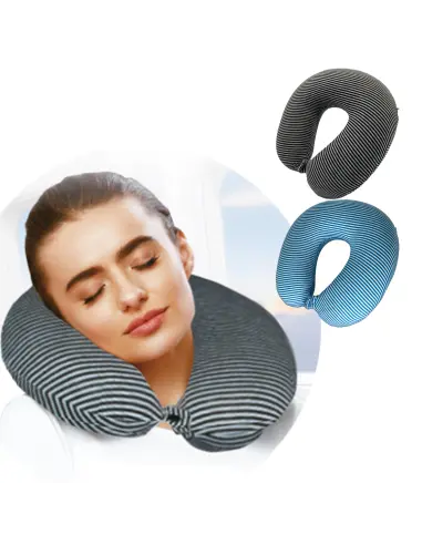 Tour De Cou MéMoire De Forme Raye Bleu