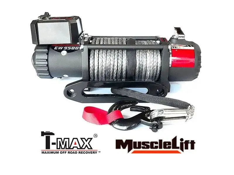 Treuil T-MAX Muscle Fit MW9500 | 4305 Kg | 12V | Cable Synthétique/Plasma