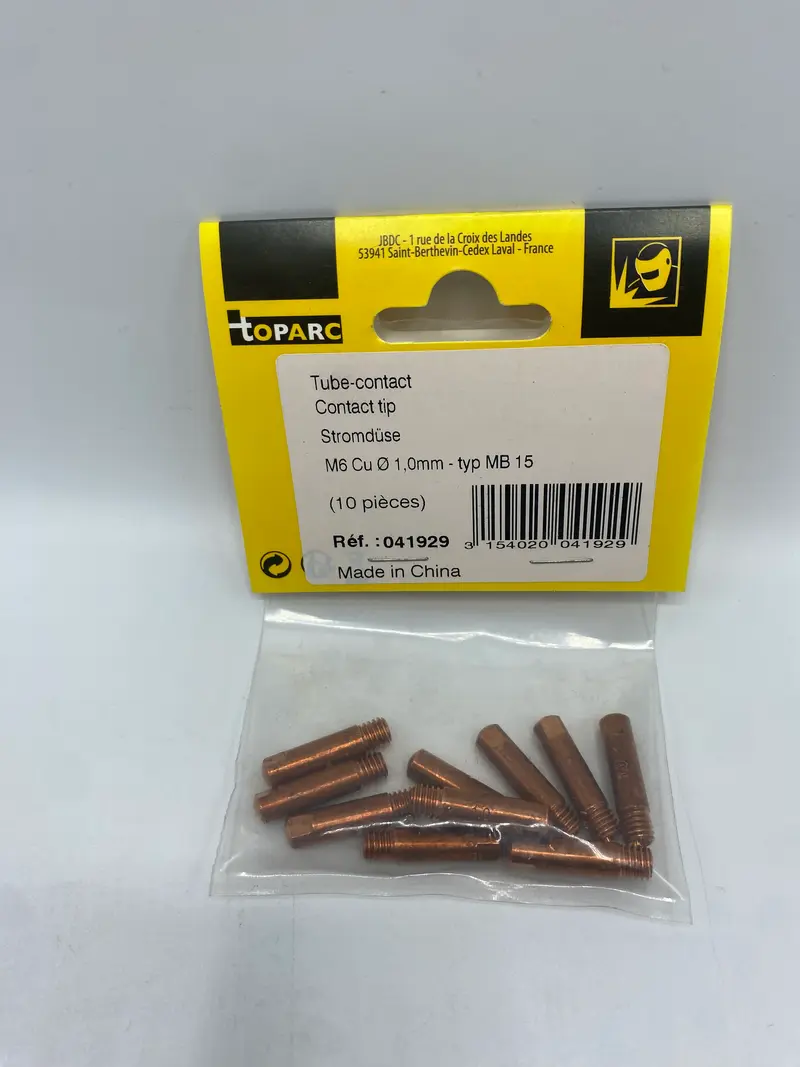 TUBE CONTACT POUR TORCHE X 10 - M6 1.0MM - TOPARC