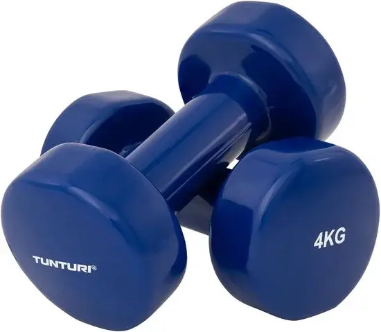 Tunturi Set d'haltères 2x4kg Vinyle Bleu - Nouveau Outlet