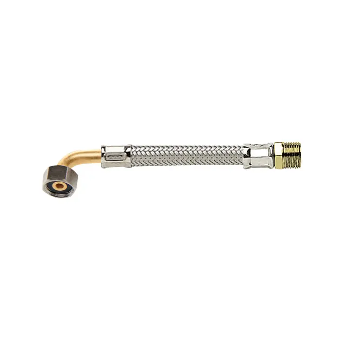Tuyau tressé acier 30 cm - 1/2 G mâle / 1/2 G femelle