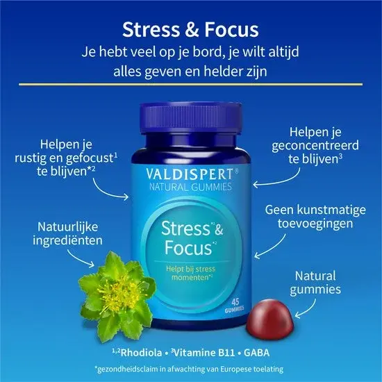 Valdispert Stress & Concentration 45 gommes à mâcher | Complément alimentaire | Nouveau