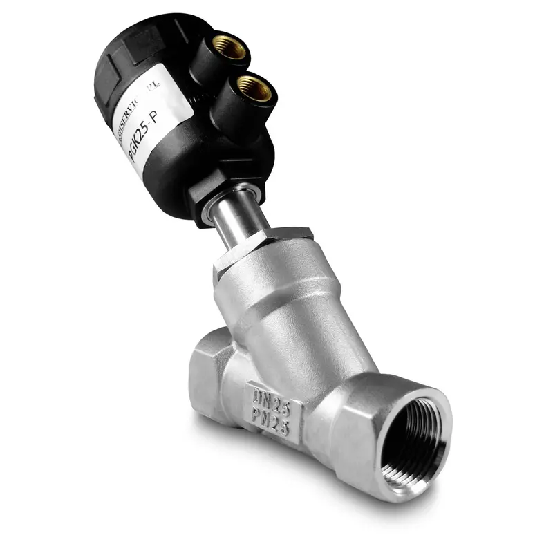 Vanne pneumatique d'angle DN40 1 1/2 pouces SS304 pour station de lavage auto